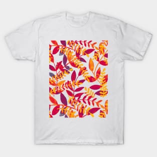 Watercolor branches - orange and purple T-Shirt